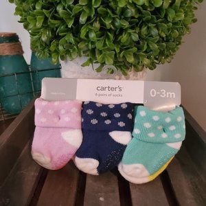 Carter's 6 pairs of socks ( 0-3m )